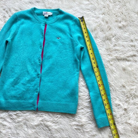 Vineyard Vines Womens Cardigan Sweater Size Small Lambswool Soft Warm Teal Mint - Picture 9 of 12